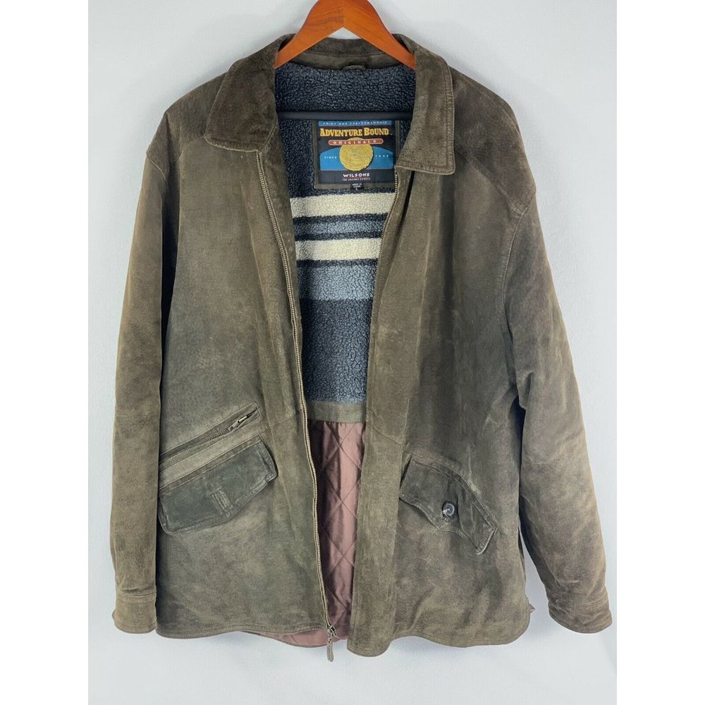 Adventure Bound By Wilsons Leather Flight Bomber Jacket Coat Mens Size L
